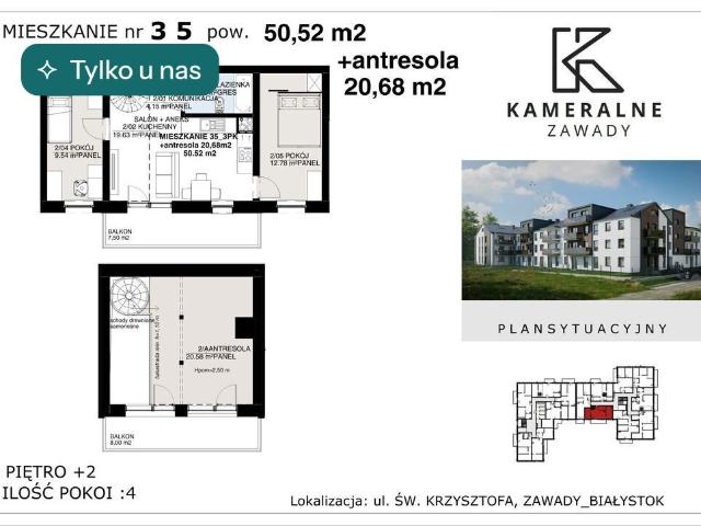Nowoczesne 4 pokojowe mieszkanie z antresolą i balkonem polecam!