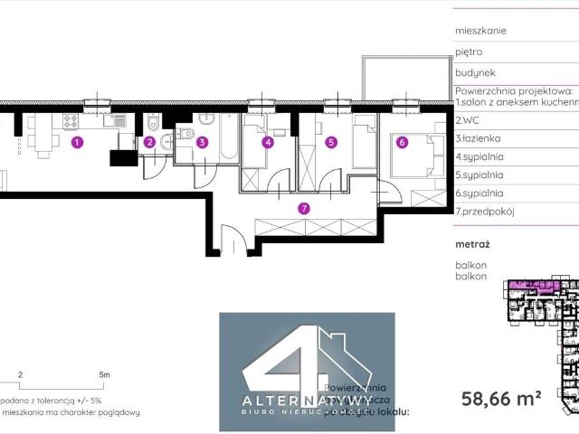 Nowoczesne 58,8 m² z 2 balkonami, 3 sypialnie polecam!