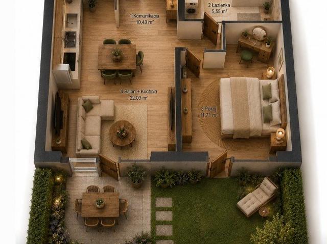 Nowoczesne 50 m² z ogródkiem w Poznaniu polecam!