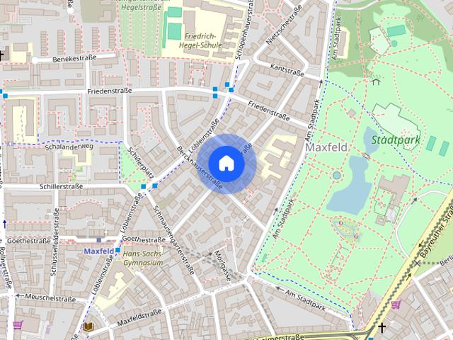 Nürnberg Maxfeld 2,5 Zimmer Nähe Stadtpark hell Kücheneinrichtung möglich