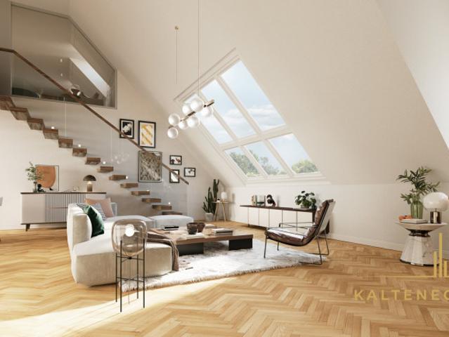 Nussdorf: Premium Dachgeschoss mit Galerie und Loggia auf Gründerzeithaus – Erstbezug