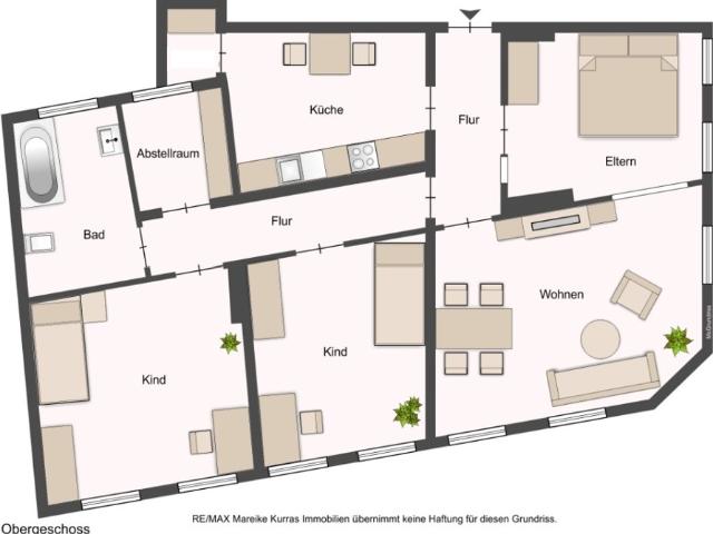 Obergeschosswohnung ca. 109 m² mit Balkon in guter Lage vermietet