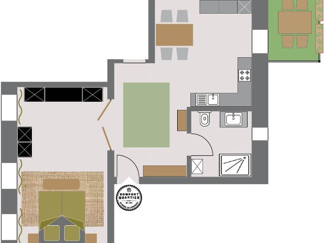 Oberhausen, apartment with balcony, 1 2 persons, all inclusive