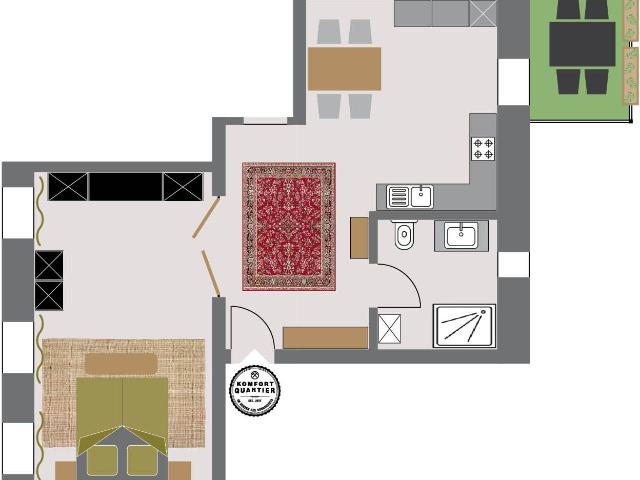 Oberhausen, apartment with balcony, 1 2 persons, all inclusive