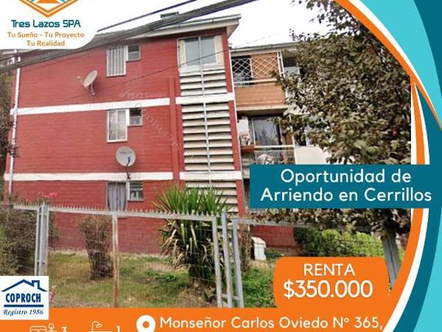 Oferta insuperable departamento en arriendo en Cerrillo