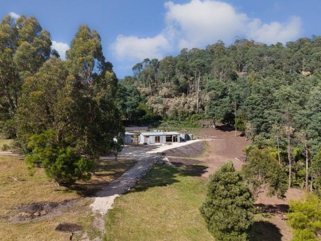 Off grid hilltop getaway with views, pasture, bush and permanent water