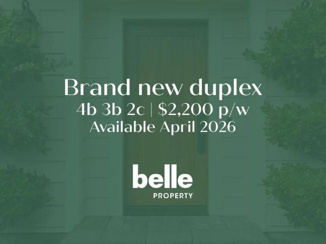 Off Market Opportunity Brand New 4 Bed Duplex Offering Opulent Living