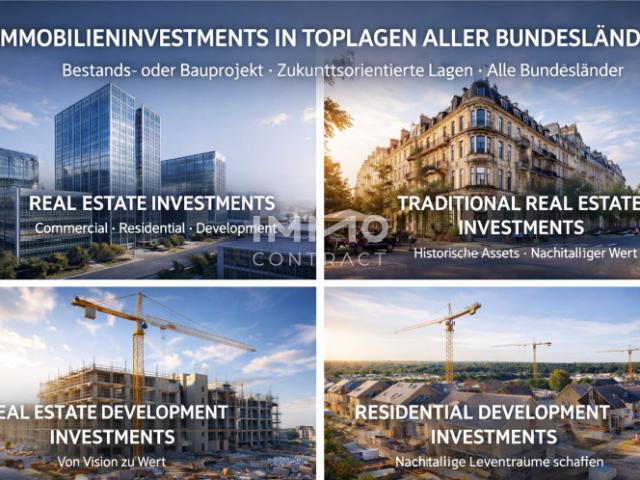 OFF MARKET I Immobilieninvestments | Bestands oder Bauprojekte | Zukunftsorientierte Lagen in einigen Regionen