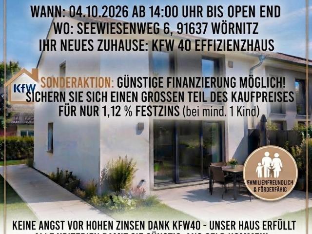 offene Besichtigung Haus steht in 91637 Wörnitz