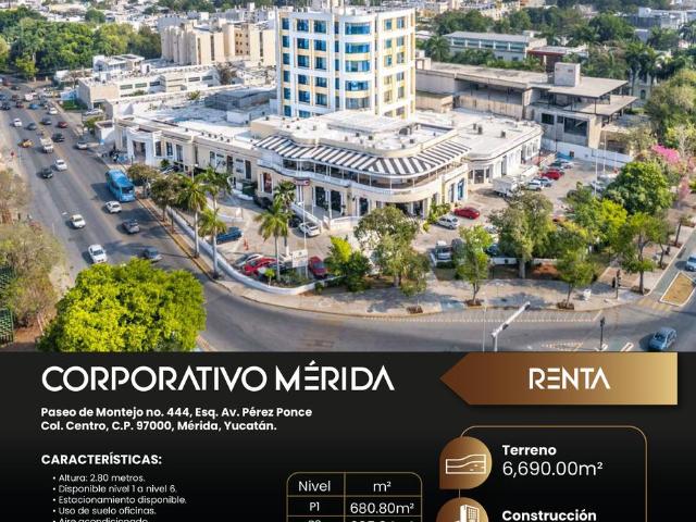Oficinas en renta en Paseo de Montejo, M?rida ? Con aire acondicionado y vista panor?mica