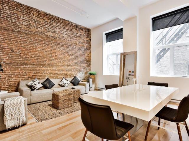 Old Montreal Furnished Condo Rental at 60 Notre Dame Stunning 1 Bedroom, 1 Bath with Exposed Brick and Incredible Kitchen