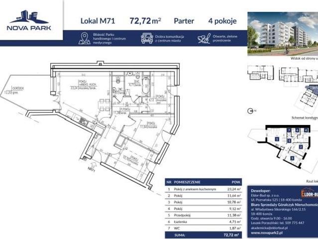 Nowoczesne 4 pokojowe mieszkanie z dużym tarasem i garażem