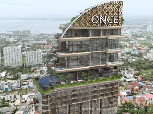 ONCE wongamat Pattaya คอนโด super luxury สูง 56 ชั้น 548 ยูนิต ทำเลใกล้เทอร์มินอล 21 เริ่ม 6.5 ลบ.