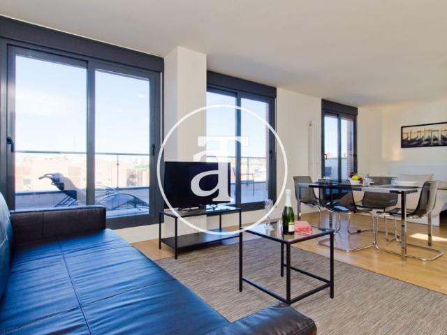 One bedroom penthouse for temporary rent with a terrace near Puerta de Atocha Station