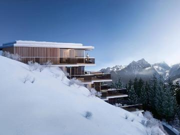Österreichische Alpen Vorarlberg — Moderne Neubau Terrassenwohnung mit privater Sauna & Panoramablick ins Brandnertal