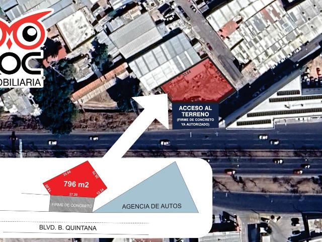 Oportunidad, Terreno en Blvd. B. Quintana, junto a la JAC y Placencia Muebles