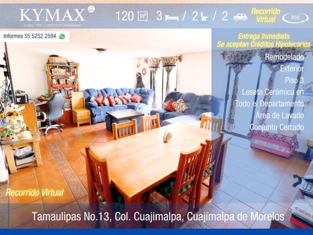 ?Oportunidad ?nica! Departamento en Cuajimalpa con 3 Rec?maras y 2 Ba?os