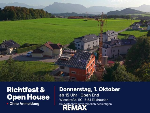 Open House am Donnerstag, den 1. Oktober 2026, ab 15:00 Uhr: HAUS IM HAUS: 5 Zimmer Maisonette mit eigenem Privatgarten — Erstbezug in Elixhausen
