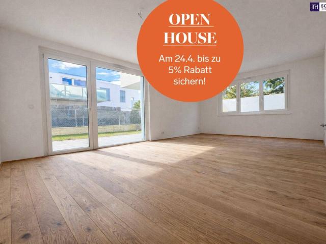 Bis zu 5% Rabatt sichern! FERTIGGESTELLT! Naturnah + perfekt angebunden! 4 Zimmer Gartenwohnung mit hochwertiger und nachhaltiger Ausstattung im DAS WEGL!