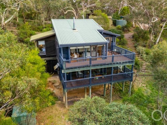 Open the Door to a Tree House Escape Framed by Bushland and Ocean Blue