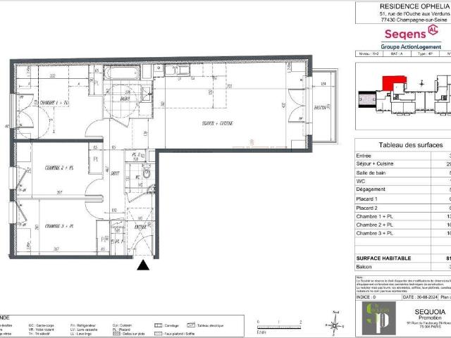 ORMESSON Appartement 4 pièces 81,31 m2 refEL