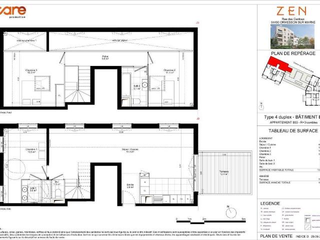 ORMESSON Appartement 4 pièces 100,90 m2 – refEL