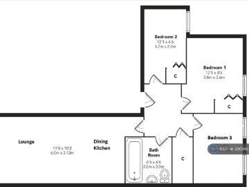 Oxford St, Glasgow, G5 3 bed flat to rent £1,395 pcm £322 pw