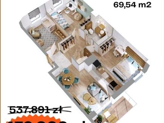 Płk. Dyplomowanego Ludwika Bociańskiego 69,54 m², Ostrów Mazowiecka