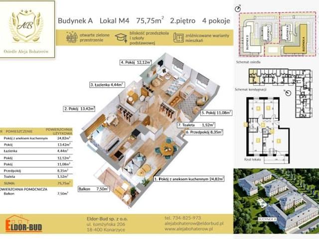 Płk. Dyplomowanego Ludwika Bociańskiego 75,75 m², Ostrów Mazowiecka