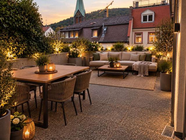 Panorama Blick über Heidelberg: Frisch renovierte Wohnung mit XXL Terrasse und Garage