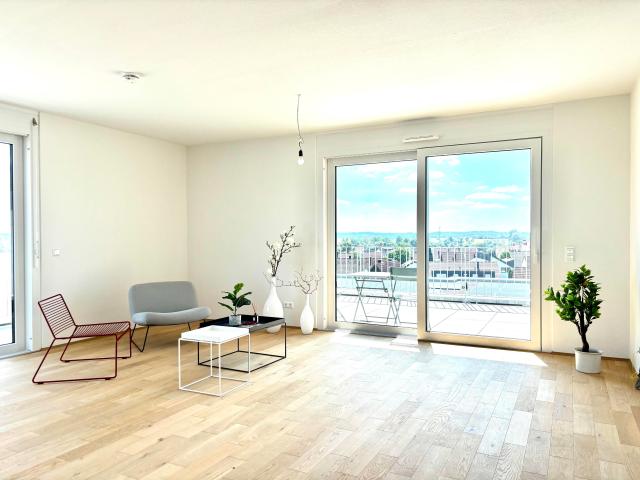 Panorama Penthouse mit großer Dachterrasse.