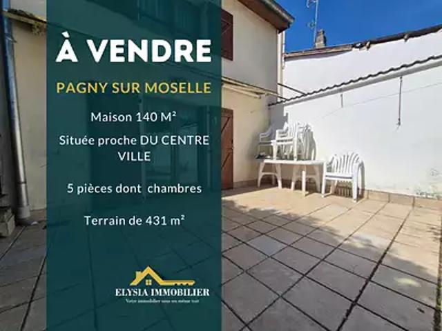 Pagny sur Moselle 54530 Achat / Vente maison 5 pièces t5 jardin