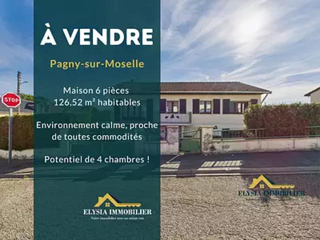 Pagny sur Moselle 54530 Achat / Vente maison 6 pièces t6