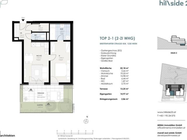 Pärchenhit! Helle 2 Zimmer Wohnung mit kleinem Garten zu verkaufen!