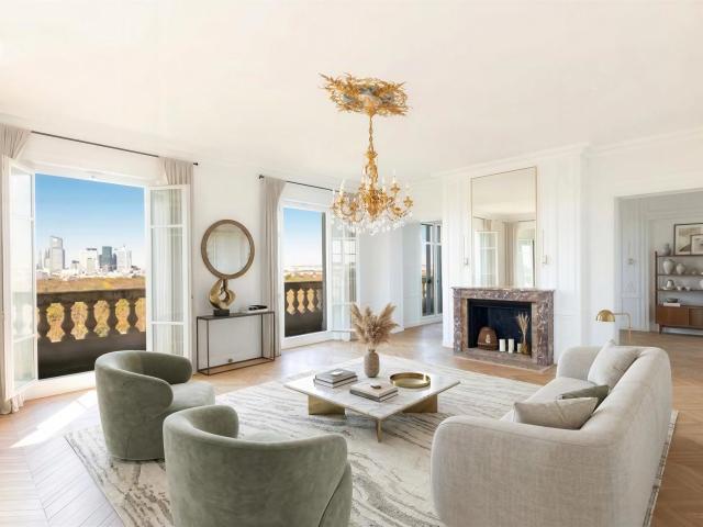 Paris 16e AVENUE FOCH / PORTE DAUPHINE Appartement à vendre 8 pièces 373,80m² Carrez 4 chambres Vue dégagée Dernier étage