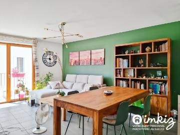 Paris 19ᵉ 3 pièces de 69,6 m² traversant 2 balcons