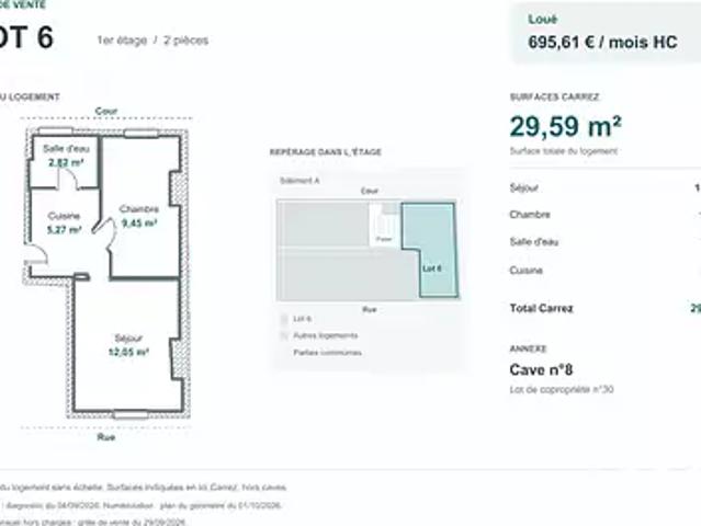 Paris 19ème 75019 Achat / Vente appartement 2 pièces t2