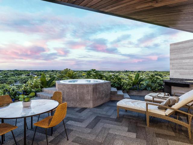 Penthouse con alberca, hamacas, cine al aire libre, en venta Playa del Carmen
