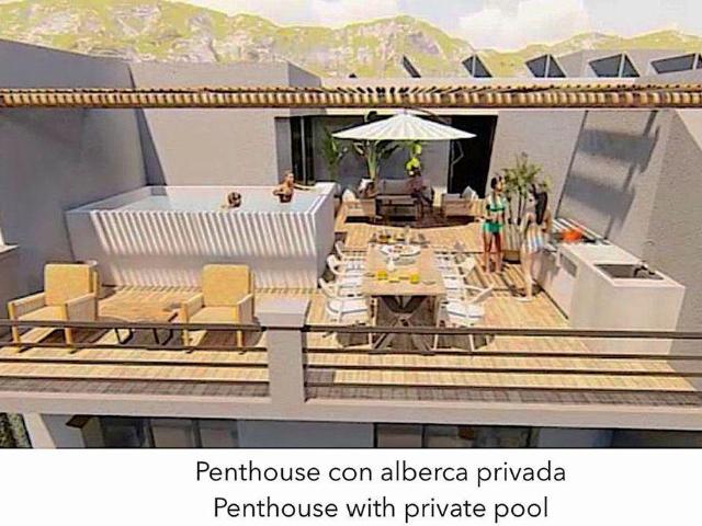 Penthouse con alberca privada, asador, terraza semi techada, a 5 minutos de la p