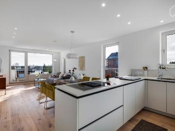 Penthouse apartment with view of the Rhine in the south of Cologne, with excellent transport links, Koln Amsterdam Apartments for Rent
