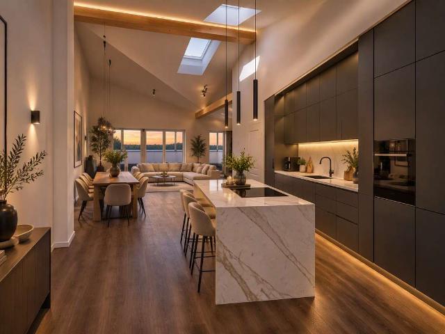 Penthouse, barrierefrei mit großer überdachter Dachterrasse und Panoramablick zu vermieten