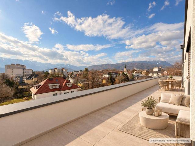 Penthouse „Dobratsch“ – 115 m² Wohngefühl, 65 m² Süd West Terrasse und Villach zu Ihren Füßen