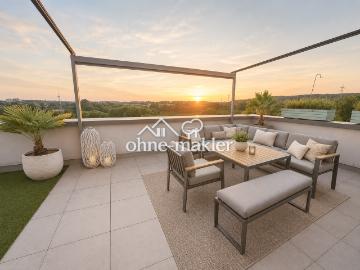 Penthouse Feeling über den Dächern von Witten – Exklusive Maisonette mit XXL Dachterrasse