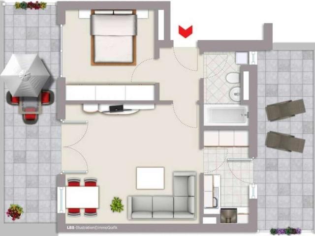 Penthouse in Schönefeld: 2 Zimmer Wohnung mit 50 Quadratmetern