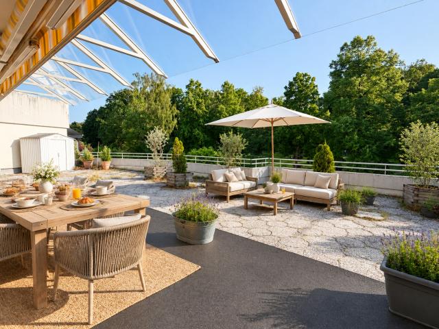 Penthouse Maisonette mit Haus im Haus Charakter, 5 Zimmern, Ankleide und drei Sonnenterrassen