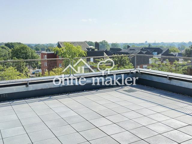 Penthouse mit 40 m² Dachterrasse in Gievenbeck – Einbauküche, Aufzug, Stellplatz. UKM und City nah!
