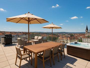 Penthouse mit 77 m² Dachterrasse, 4 Zi Erstbezug, Klimaaktiv Gold