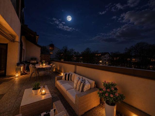 Penthouse Wohnen in Taufkirchen: 2 Zimmer Domizil mit Balkon