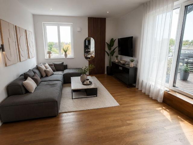 Penthouse with roof terrace, air conditioning, high quality fitted kitchen and dressing room, Berlin Amsterdam Apartments for Rent