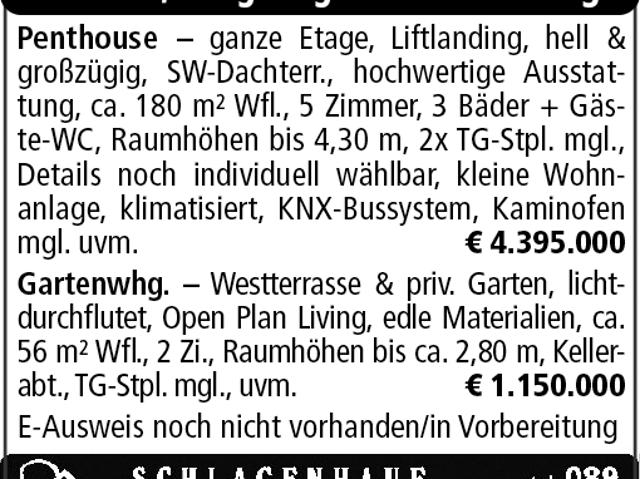 Penthouse und Gartenwhg. in Schwabing